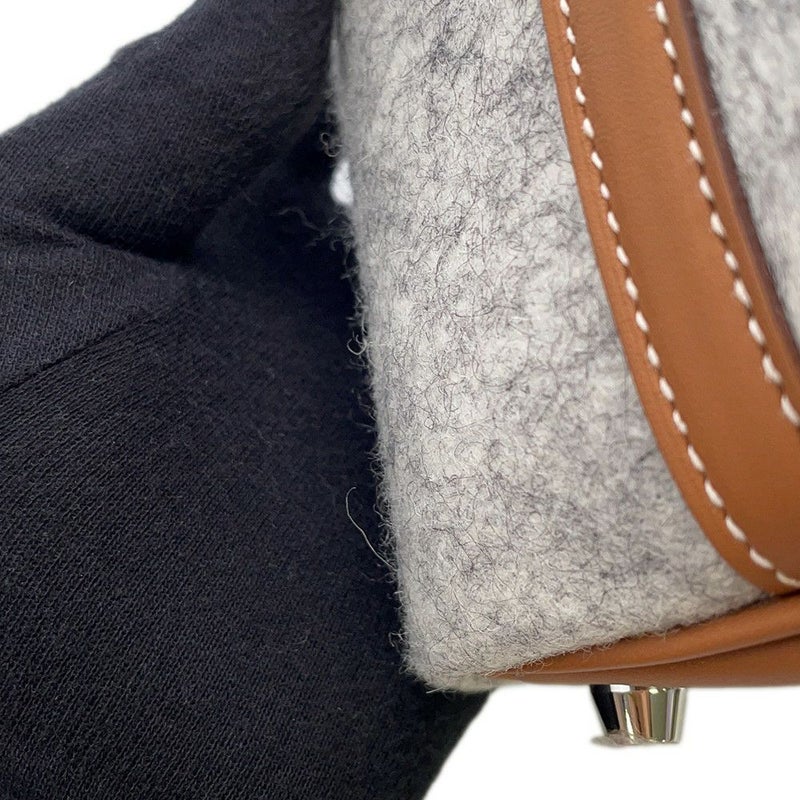 エルメス ハンドバッグ ピコタンロックPM グリスペール/ゴールド/シルバー金具 フェルト Z刻印