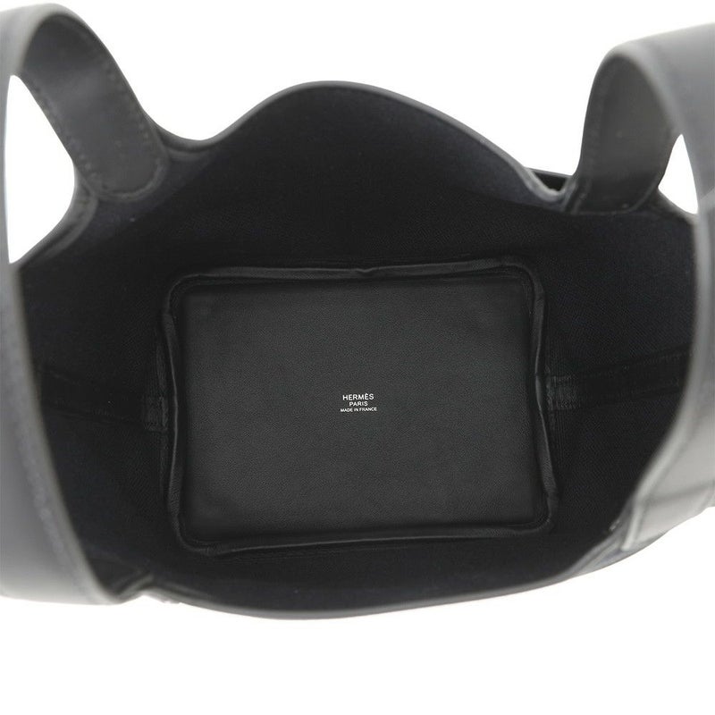 エルメス ハンドバッグ ピコタンロックPM カーゴ ブラック/シルバー金具 トワルゴエラン/スイフト U刻印 黒