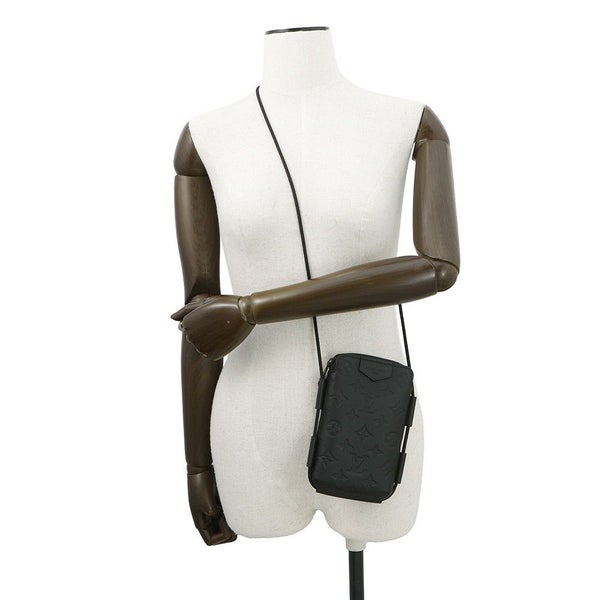 ルイヴィトン ショルダーバッグ モノグラム・シャドウ レースアップ・ポーチ M12601 LOUIS VUITTON ポシェット 黒 ブラック