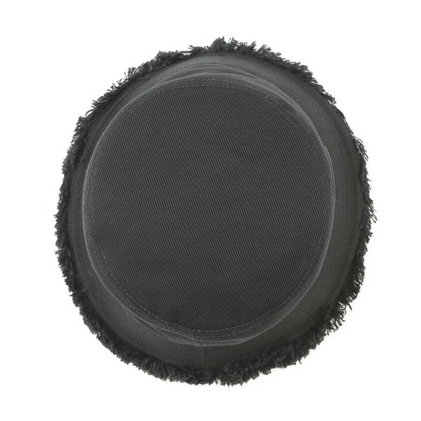 プラダ バケットハット フリンジ トライアングル ロゴ コットン サイズS 1HC137 黒