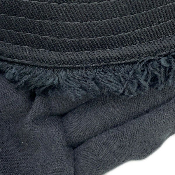 プラダ バケットハット フリンジ トライアングル ロゴ コットン サイズS 1HC137 黒