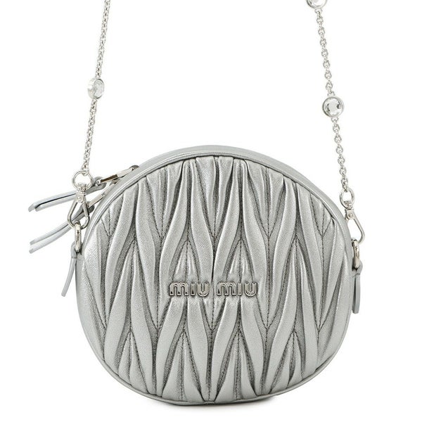 ミュウミュウ チェーンショルダーバッグ マテラッセ クリスタル レザー 5BH191 Miu Miu
