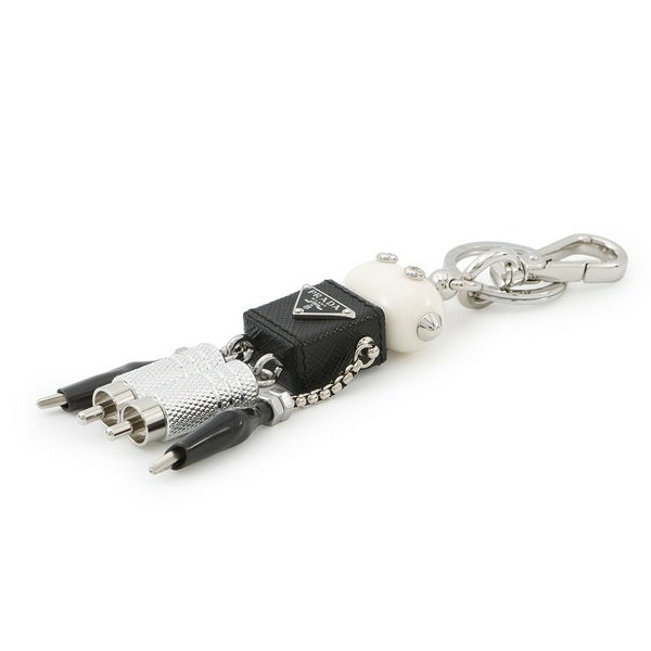 プラダ キーホルダー ロボット バッグチャーム サフィアーノレザー メタル 2TR101 PRADA 白 黒