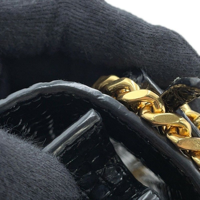 サンローランパリ チェーンショルダーバッグ サンセット クロコ型押しレザー 442906 SAINT LAURENT PARIS 黒