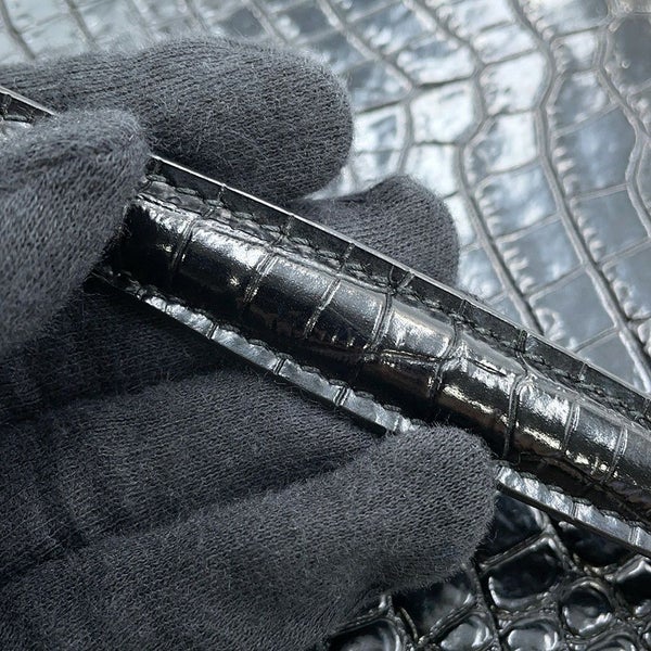 サンローランパリ チェーンショルダーバッグ サンセット クロコ型押しレザー 442906 SAINT LAURENT PARIS 黒