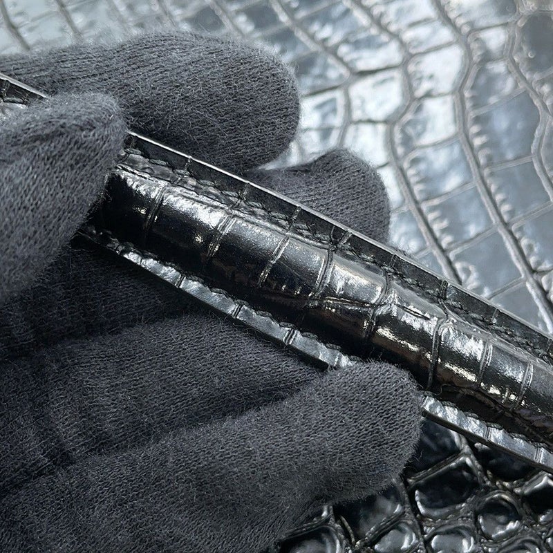 サンローランパリ チェーンショルダーバッグ サンセット クロコ型押しレザー 442906 SAINT LAURENT PARIS 黒