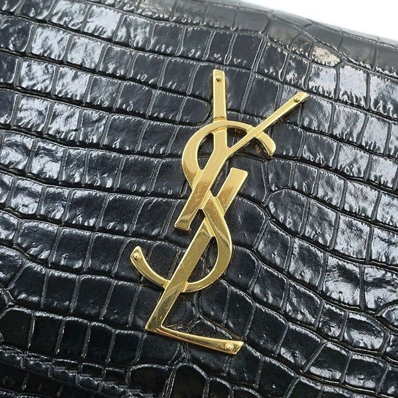 サンローランパリ チェーンショルダーバッグ サンセット クロコ型押しレザー 442906 SAINT LAURENT PARIS 黒