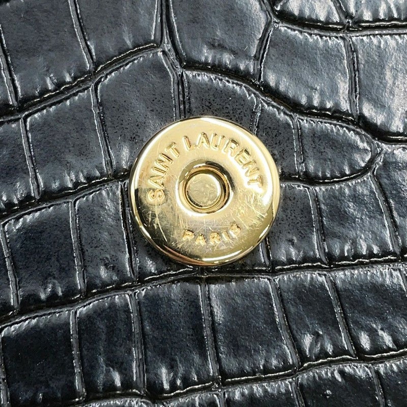 サンローランパリ チェーンショルダーバッグ サンセット クロコ型押しレザー 442906 SAINT LAURENT PARIS 黒