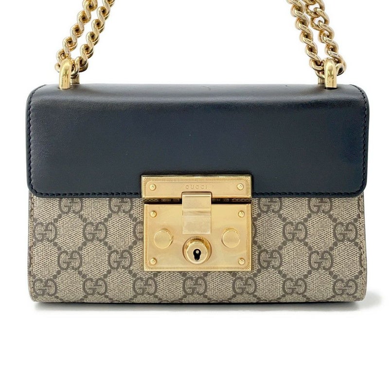 グッチ チェーンショルダーバッグ GGスプリーム パドロック スモール 409487 GUCCI バッグ Wチェーンショルダー