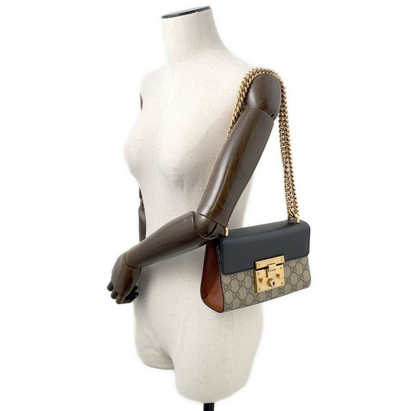 グッチ チェーンショルダーバッグ GGスプリーム パドロック スモール 409487 GUCCI バッグ Wチェーンショルダー
