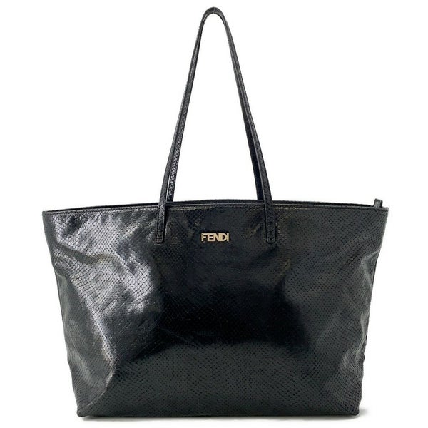 フェンディ トートバッグ パイソン型押しレザー 8BH185 FENDI 黒