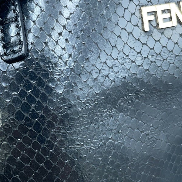 フェンディ トートバッグ パイソン型押しレザー 8BH185 FENDI 黒