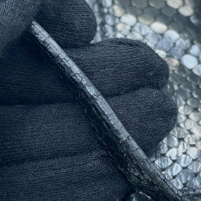 フェンディ トートバッグ パイソン型押しレザー 8BH185 FENDI 黒