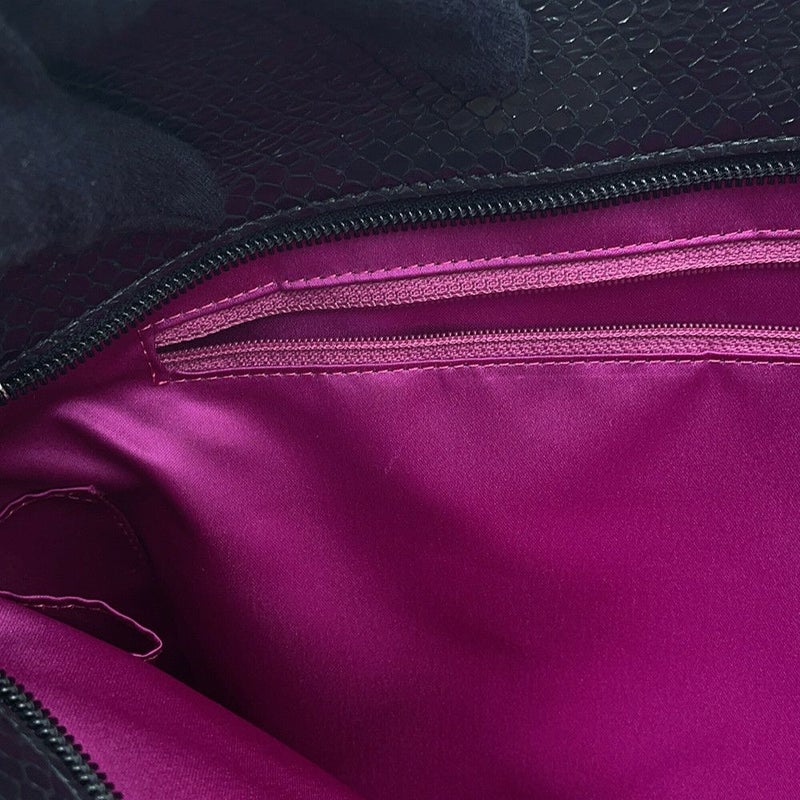 フェンディ トートバッグ パイソン型押しレザー 8BH185 FENDI 黒