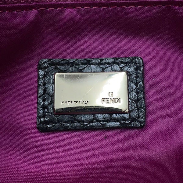 フェンディ トートバッグ パイソン型押しレザー 8BH185 FENDI 黒