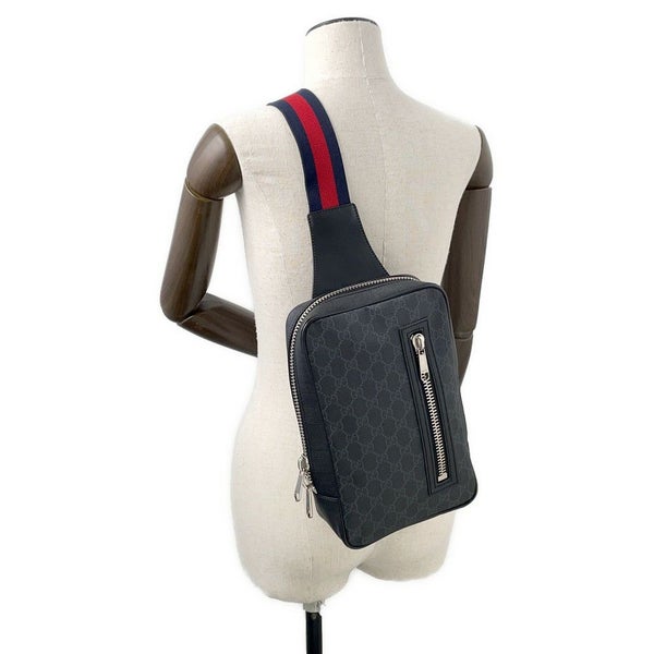 グッチ ボディバッグ GGスプリーム スリングバッグ 478325 GUCCI 黒 メンズ