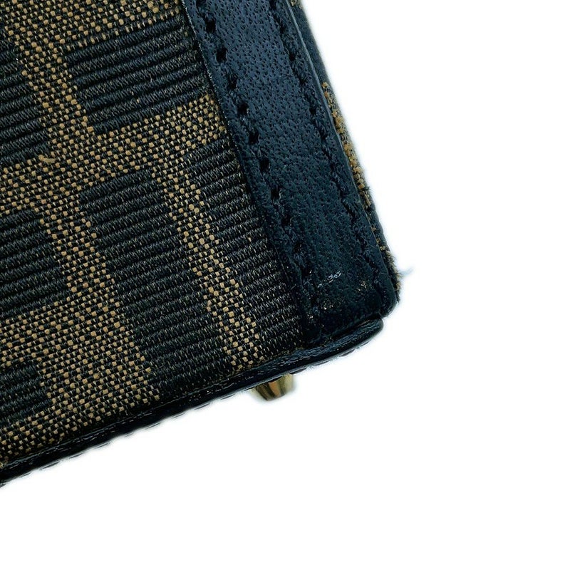 フェンディ ハンドバッグ ズッカ柄 ラウンド バニティ キャンバス レザー FENDI 2wayショルダーバッグ