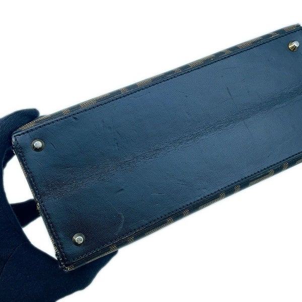 フェンディ ハンドバッグ ズッカ柄 ラウンド バニティ キャンバス レザー FENDI 2wayショルダーバッグ