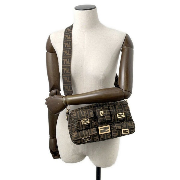 フェンディ ハンドバッグ ズッカ マルチポケット バゲット ジャガード 8BR808 FENDI バッグ 2wayショルダーバッグ