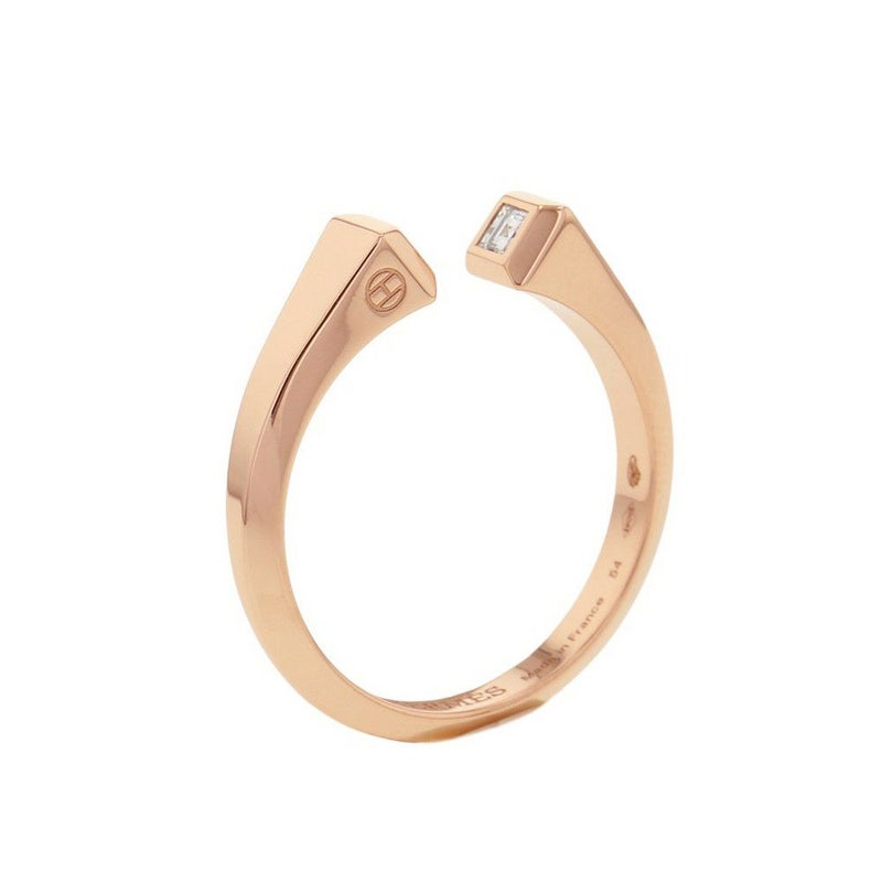 エルメス リング クルー・ド・フォルジュPM ダイヤモンド 2P 計0.1ct K18PGピンクゴールド サイズ54 HERMES Clou de forge 指輪