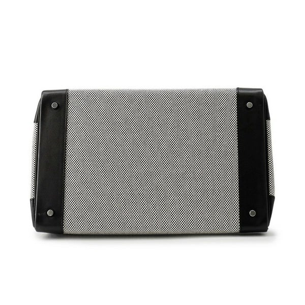 エルメス ハンドバッグ オータクロア40 ブラック/エクリュ/シルバー金具 トワルGM/エバーカラー U刻印 黒