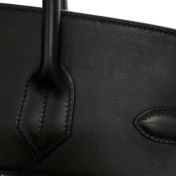 エルメス ハンドバッグ オータクロア40 ブラック/エクリュ/シルバー金具 トワルGM/エバーカラー U刻印 黒