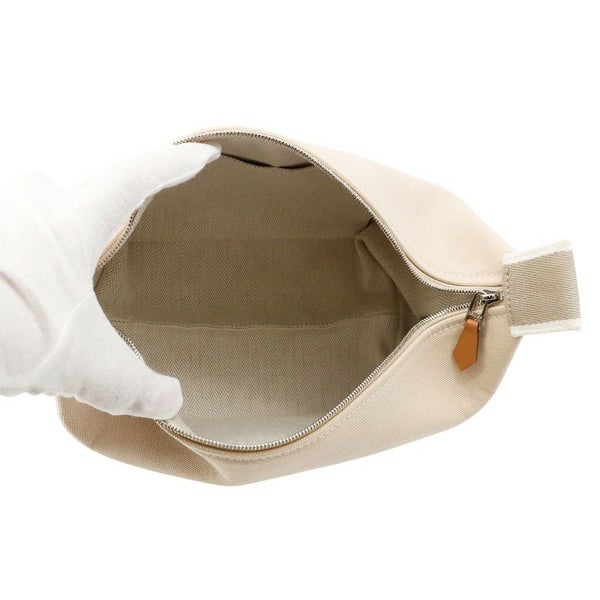 エルメス ポーチ ブリッド・ア・ブラックPM ベージュ/シルバー金具 キャンバス HERMES バッグ 小物入れ