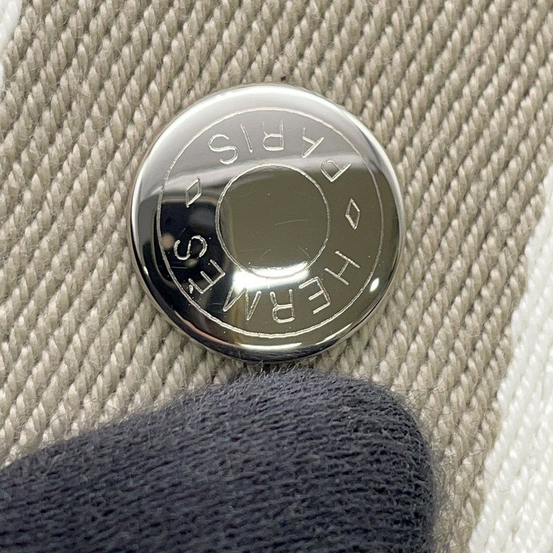 エルメス ポーチ ブリッド・ア・ブラックPM ベージュ/シルバー金具 キャンバス HERMES バッグ 小物入れ