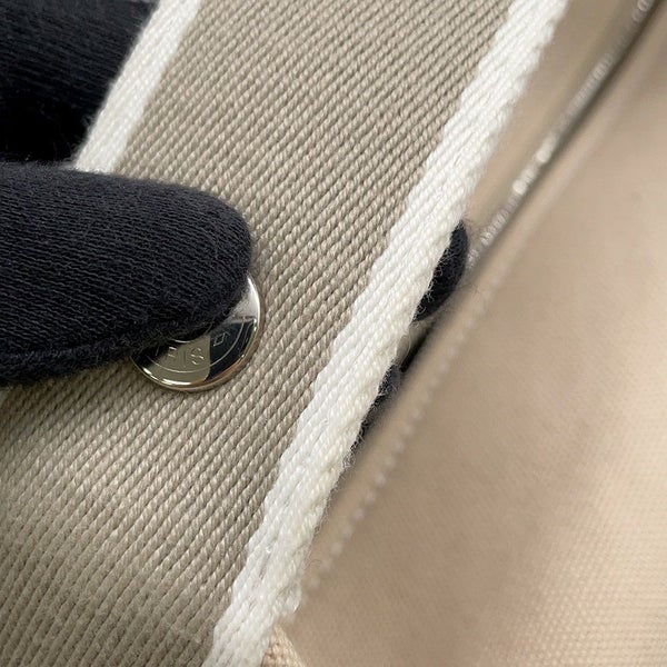 エルメス ポーチ ブリッド・ア・ブラックPM ベージュ/シルバー金具 キャンバス HERMES バッグ 小物入れ