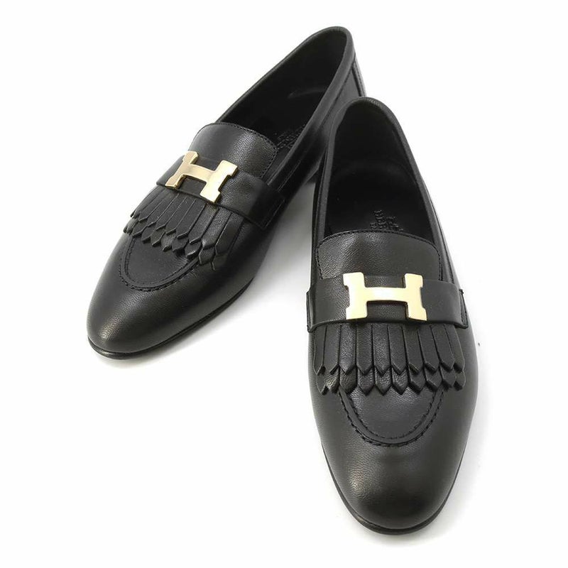 エルメス モカシン ロワイヤル レザー レディースサイズ36 HERMES 靴 黒