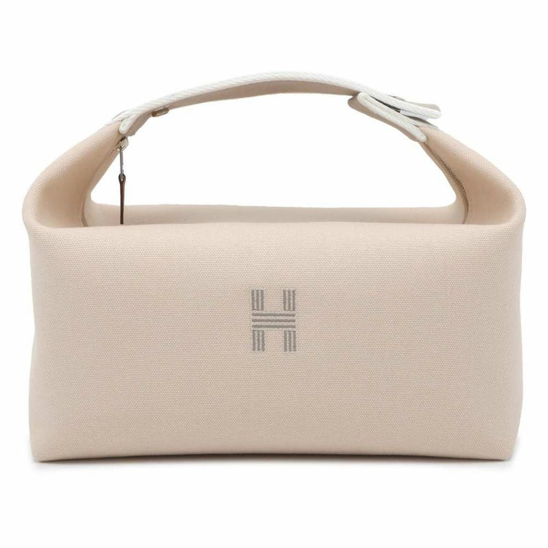エルメス ポーチ ブリッド・ア・ブラックGM ベージュ/シルバー金具 キャンバス HERMES バッグ 小物入れ