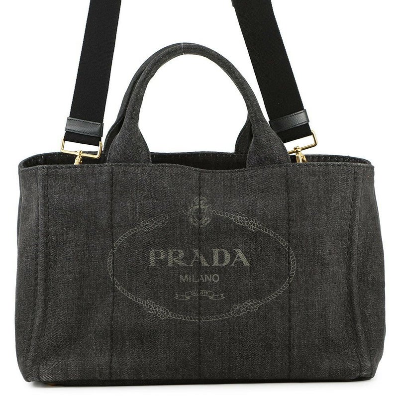 プラダ トートバッグ カナパ CANAPA デニム B2642B PRADA 2way 黒