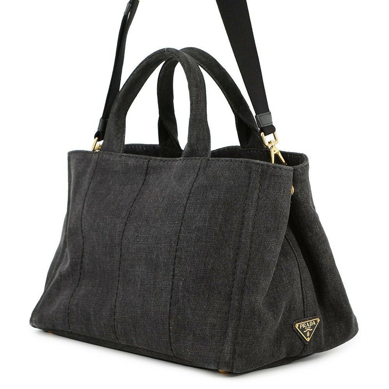 プラダ トートバッグ カナパ CANAPA デニム B2642B PRADA 2way 黒