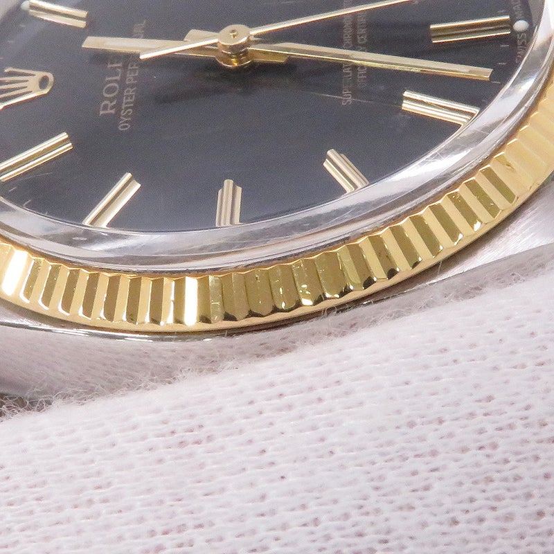 ロレックス オイスターパーペチュアル 81番 SS/K18YG 1005 ROLEX 腕時計 黒文字盤