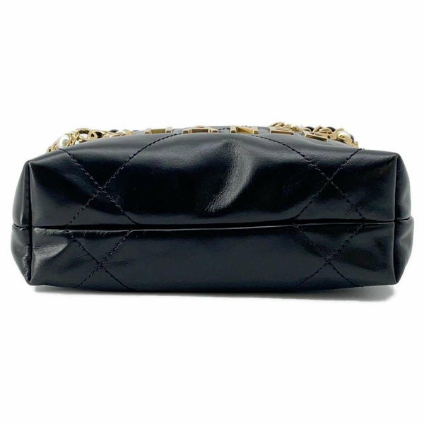 シャネル チェーンショルダーバッグ CHANEL 22 ミニ マトラッセ ココマーク ラムスキン AS3980 CHANEL 2wayショルダー 黒