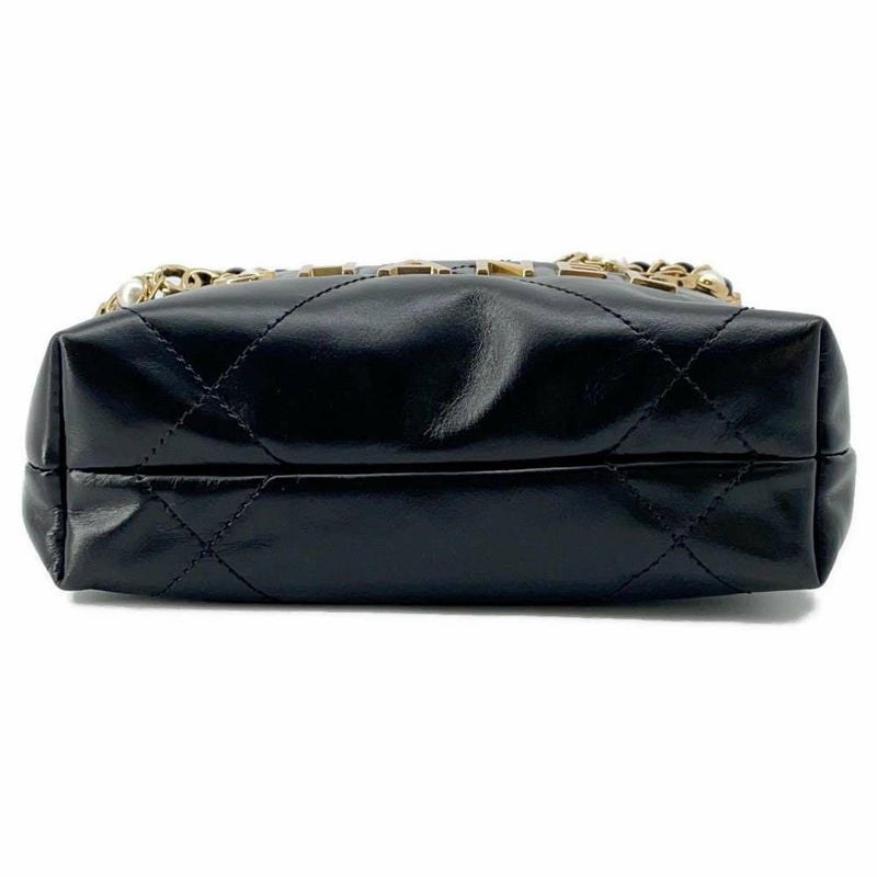 シャネル チェーンショルダーバッグ CHANEL 22 ミニ マトラッセ ココマーク ラムスキン AS3980 CHANEL 2wayショルダー 黒