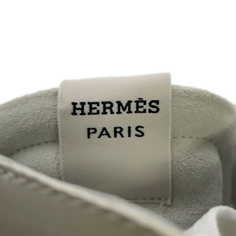 エルメス スニーカー レース・アップ ヴェロア ナッパレザー レディースサイズ38 HERMES 靴 白