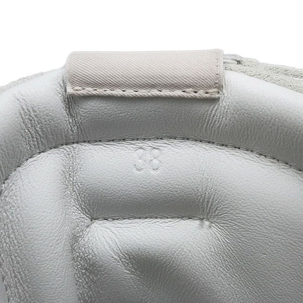 エルメス スニーカー レース・アップ ヴェロア ナッパレザー レディースサイズ38 HERMES 靴 白