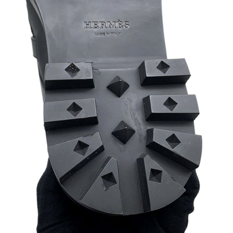 エルメス ブーツ フィアクル ケリーバックル レザー メンズサイズ42 HERMES 靴 黒