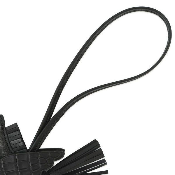 エルメス バッグチャーム ロデオPM ペガサス タッチ ブラック ラムスキン/アリゲータマット Z刻印 黒 ブラック