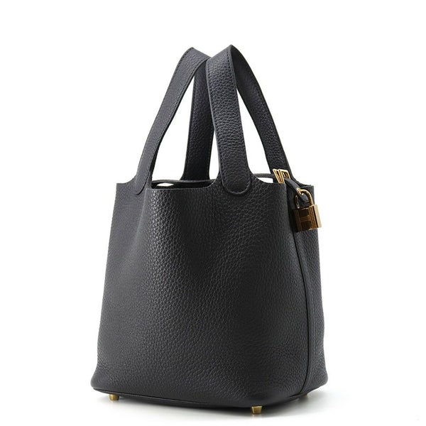 エルメス ハンドバッグ ピコタンロックPM キャバン/ゴールド金具 トリヨンクレマンス U刻印 黒