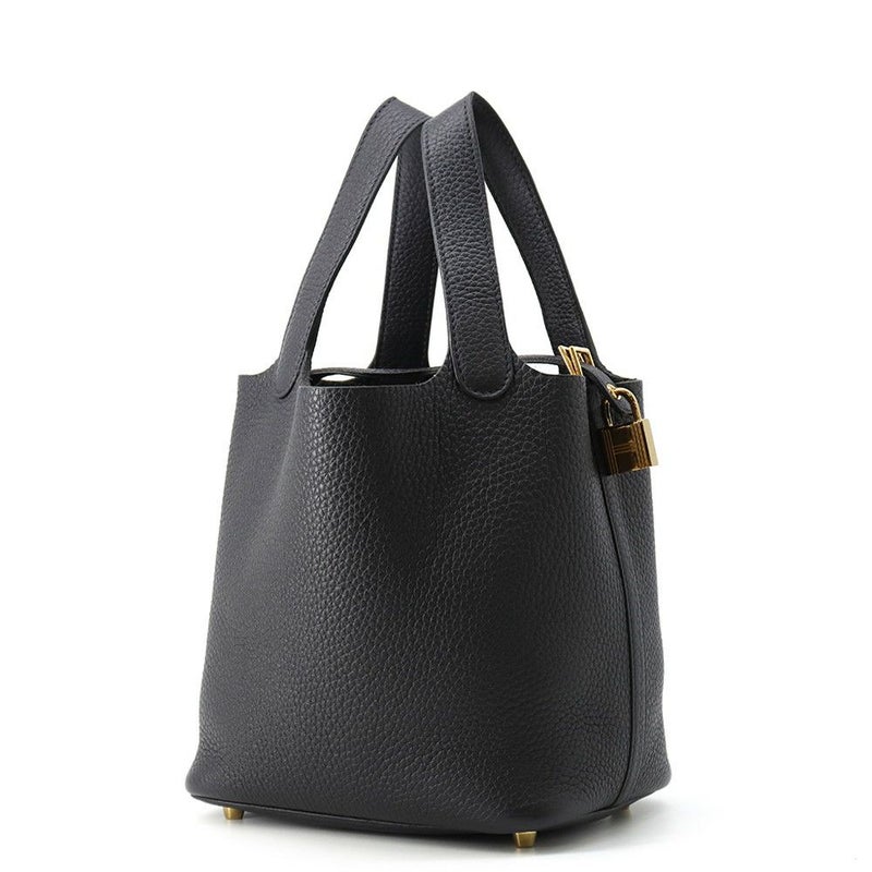 エルメス ハンドバッグ ピコタンロックPM キャバン/ゴールド金具 トリヨンクレマンス U刻印 黒