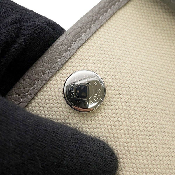 エルメス トートバッグ ガーデンパーティTPM グリメイヤー/エクリュ/シルバー金具 トワルアッシュ/ネゴンダ U刻印