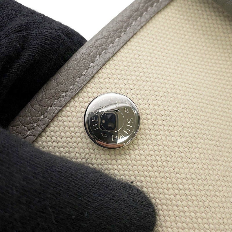 エルメス トートバッグ ガーデンパーティTPM グリメイヤー/エクリュ/シルバー金具 トワルアッシュ/ネゴンダ U刻印