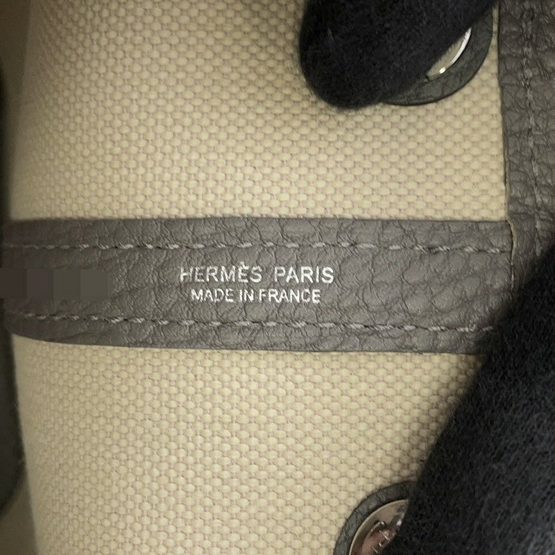 エルメス トートバッグ ガーデンパーティTPM グリメイヤー/エクリュ/シルバー金具 トワルアッシュ/ネゴンダ U刻印