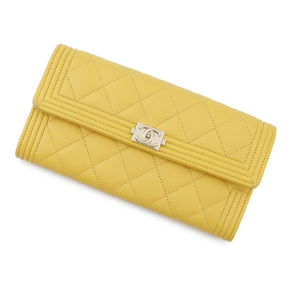 シャネル 長財布 ボーイシャネル マトラッセ ココマーク ラムスキン A80286 CHANEL 財布