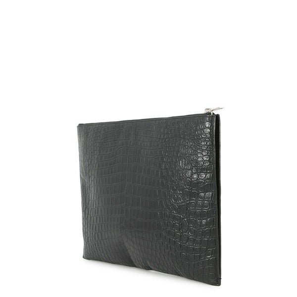 サンローランパリ クラッチバッグ クロコ型押しレザー 378261 SAINT LAURENT PARIS 黒