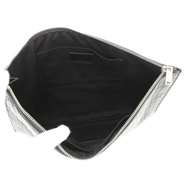 サンローランパリ クラッチバッグ クロコ型押しレザー 378261 SAINT LAURENT PARIS 黒