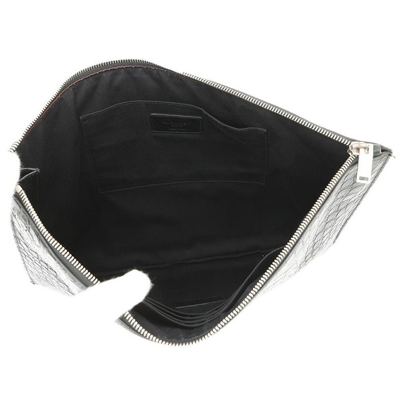 サンローランパリ クラッチバッグ クロコ型押しレザー 378261 SAINT LAURENT PARIS 黒