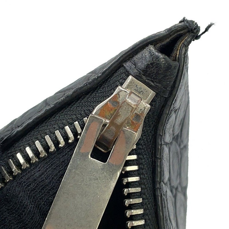 サンローランパリ クラッチバッグ クロコ型押しレザー 378261 SAINT LAURENT PARIS 黒